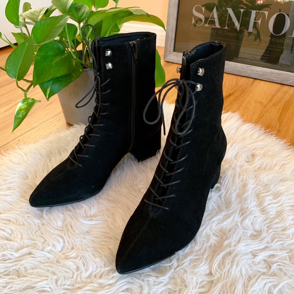 Vagabond Mya suede lace up victorian pointed boot